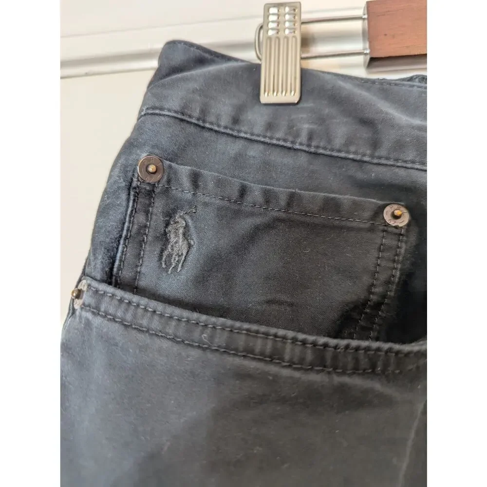 Polo Ralph Lauren Straight Leg Jeans Size 36 Black Preppy Casual Minimalist
